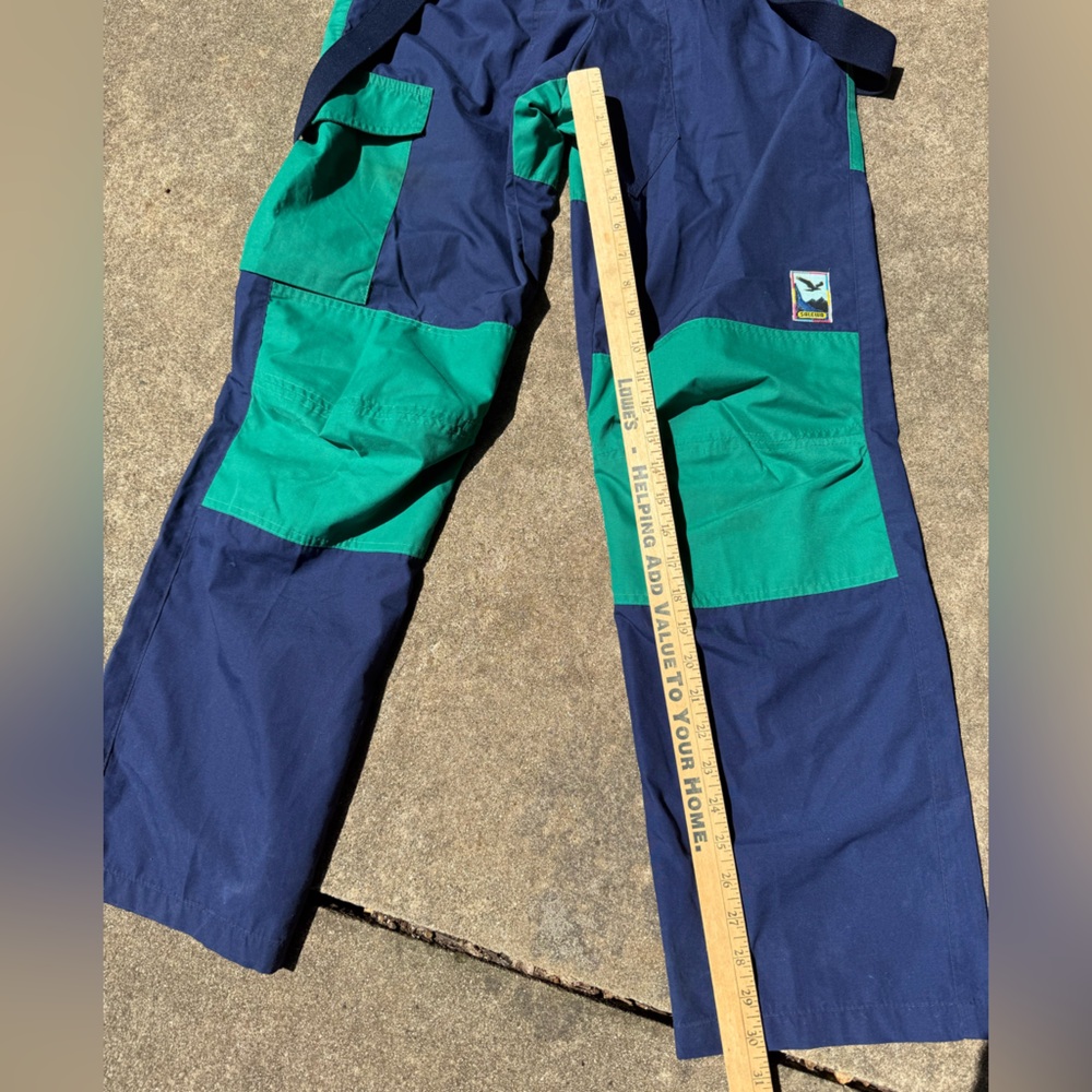 Vintage Salewa Outdoor Adventure Bibs - Blue and Green - Sz 50 - Picture 4 of 7